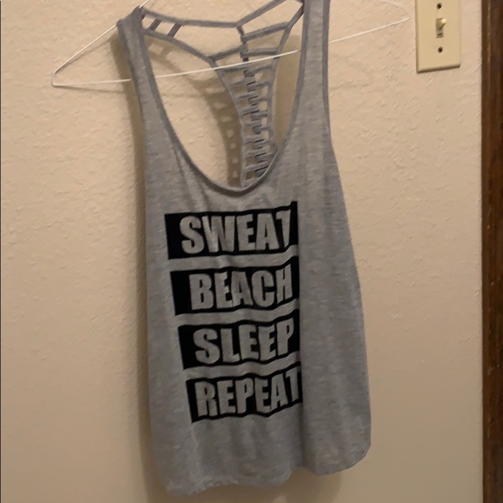 Grey Active Tank - SWEAT BEACH SLEEP REPEAT - SM